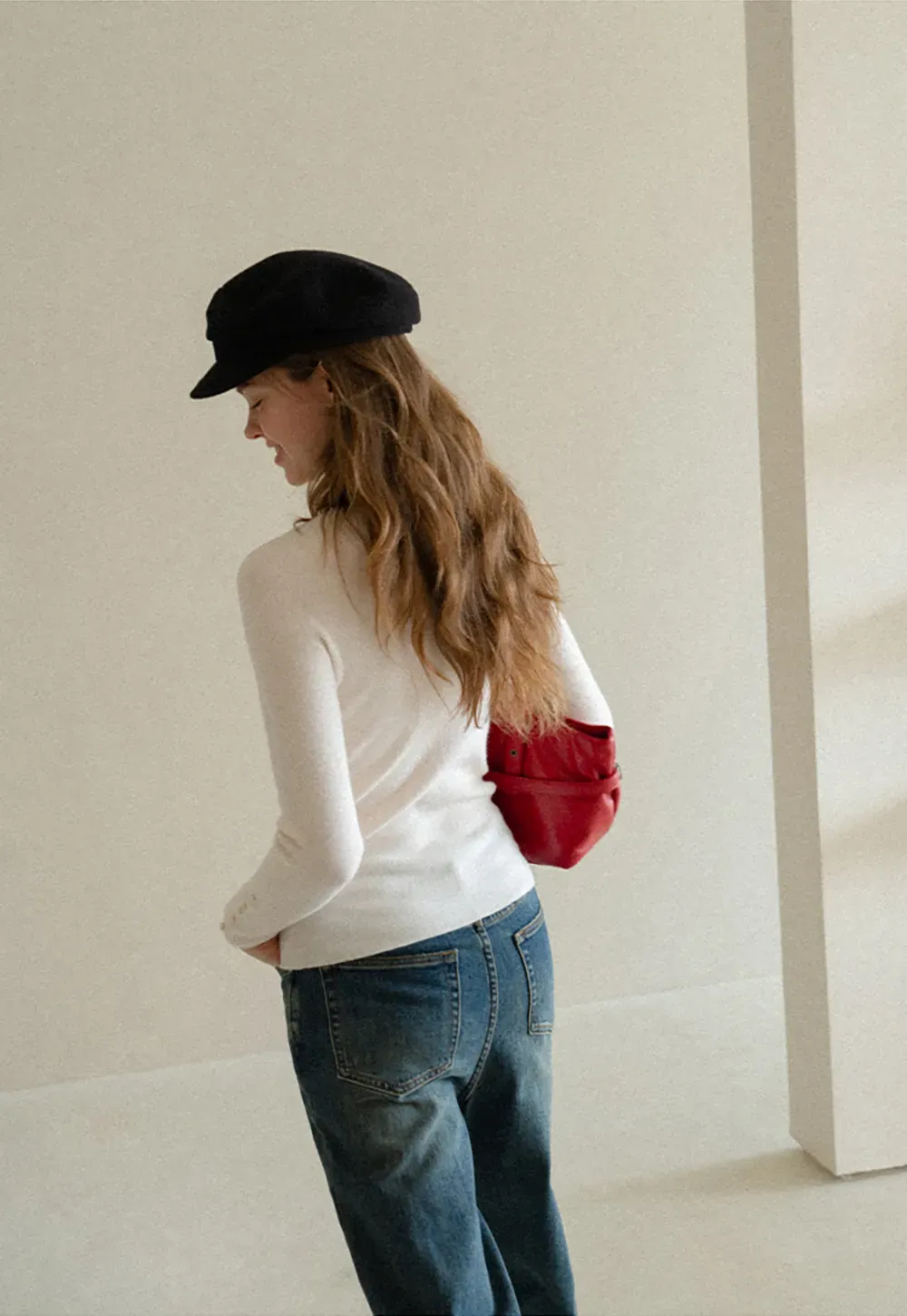 Button Detail Ribbed Knit Sweater