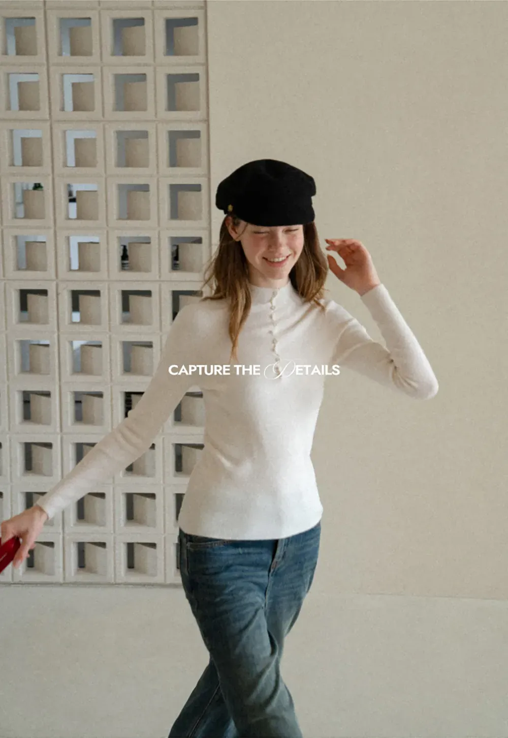 Button Detail Ribbed Knit Sweater