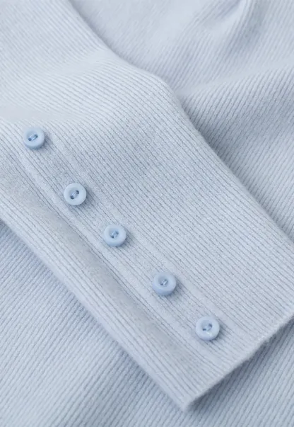 Button Detail Ribbed Knit Sweater