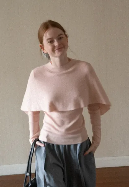 Cap Sleeve Layered Knit Sweater