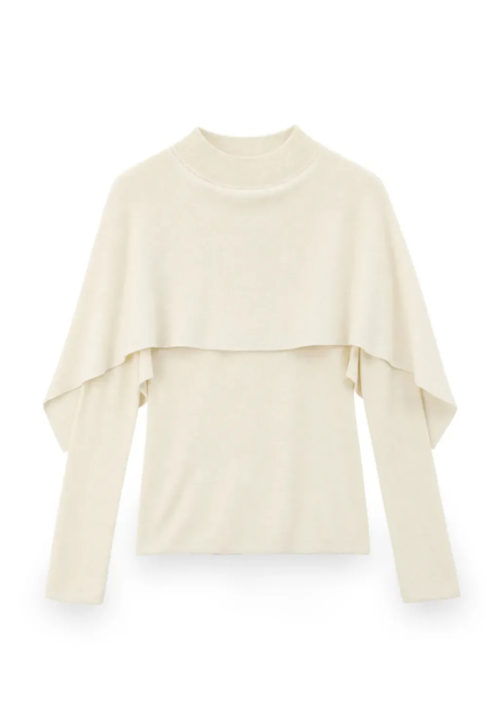 Cap Sleeve Layered Knit Sweater