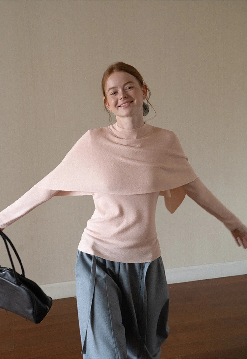 Cap Sleeve Layered Knit Sweater