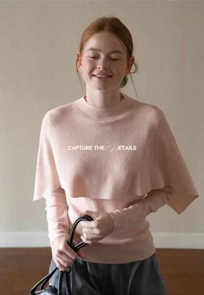 Cap Sleeve Layered Knit Sweater
