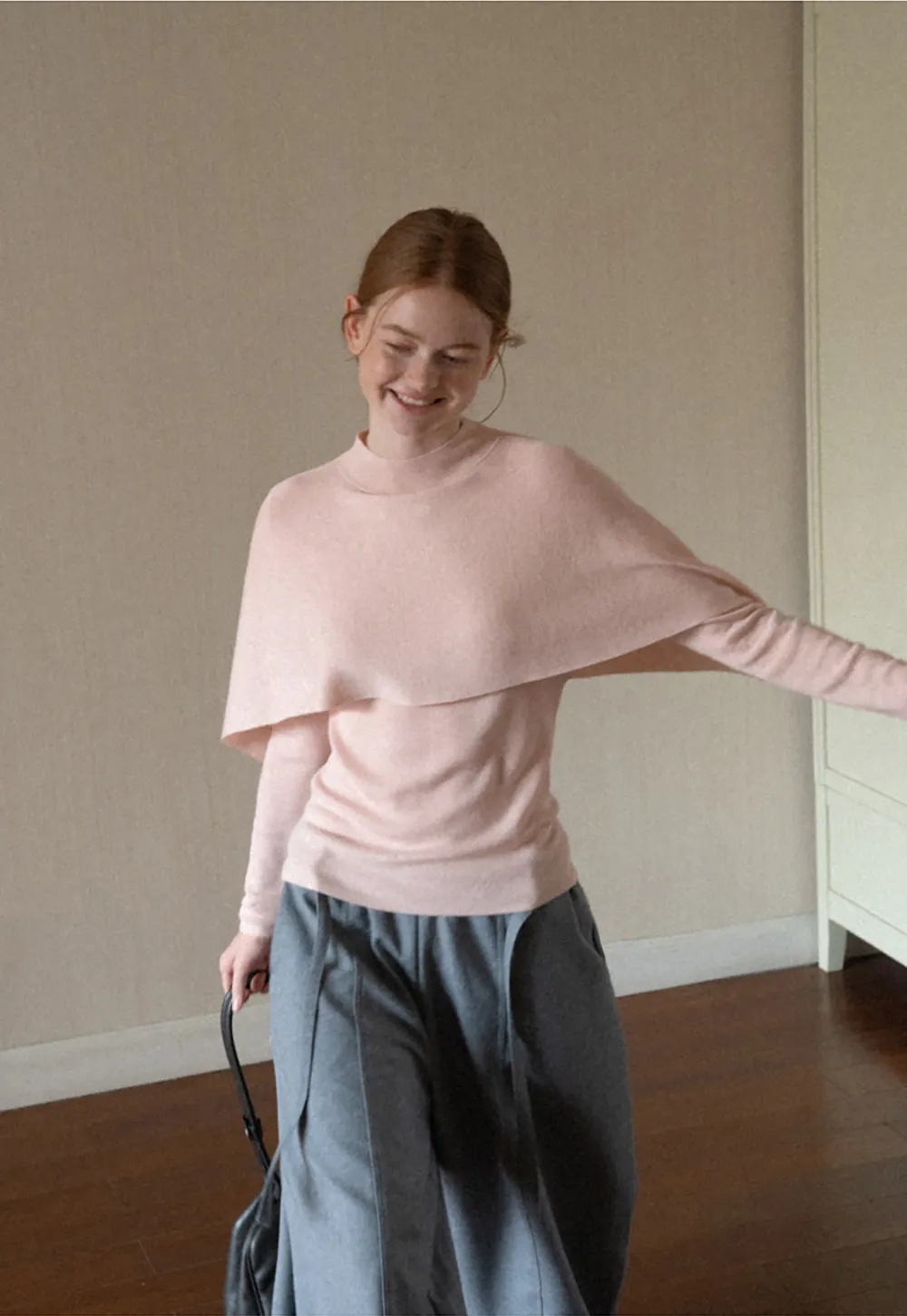 Cap Sleeve Layered Knit Sweater
