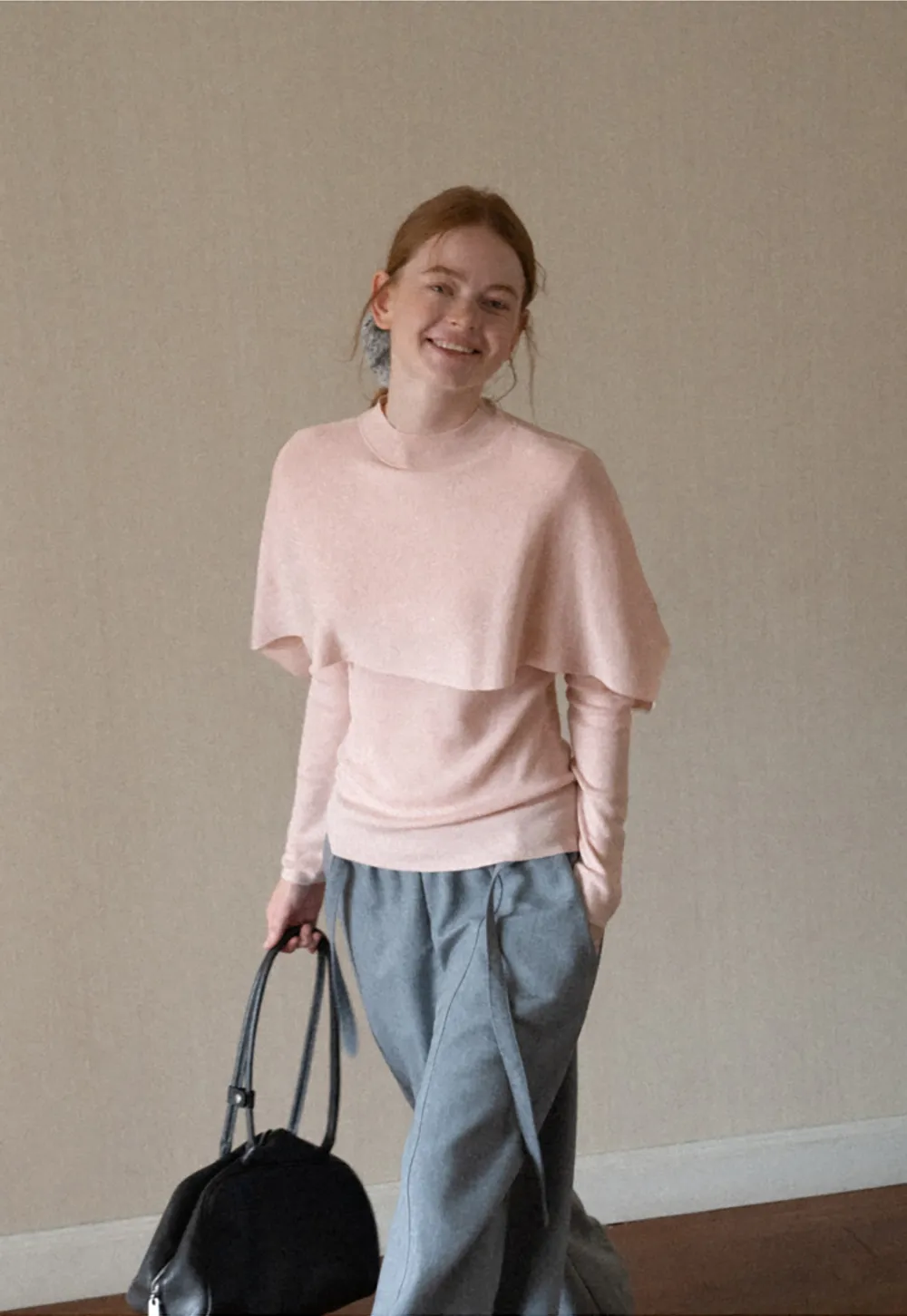 Cap Sleeve Layered Knit Sweater