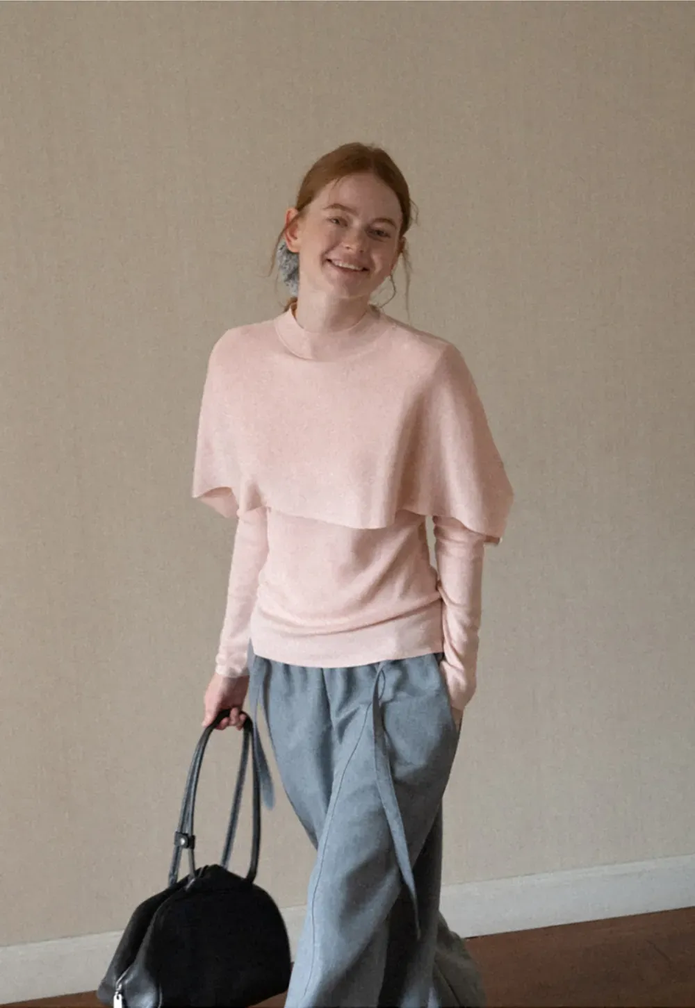 Cap Sleeve Layered Knit Sweater