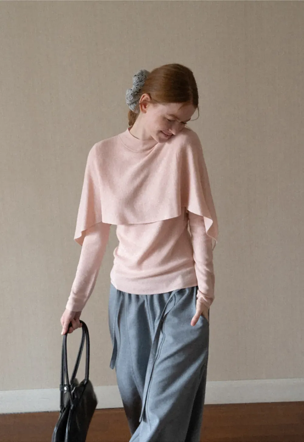 Cap Sleeve Layered Knit Sweater
