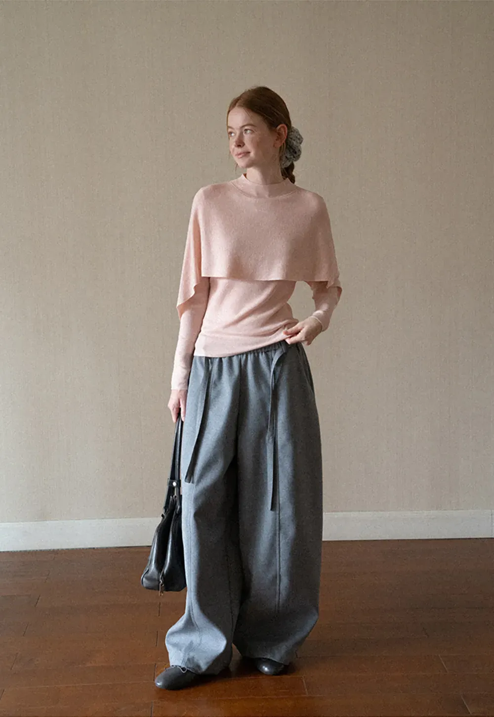 Cap Sleeve Layered Knit Sweater