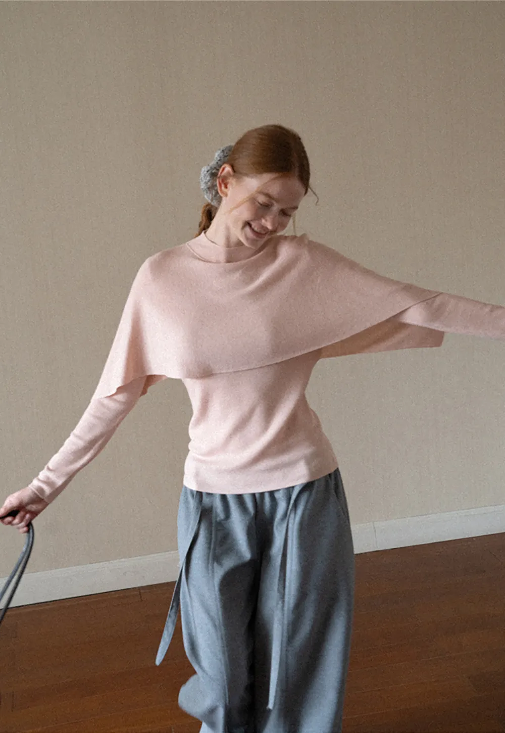 Cap Sleeve Layered Knit Sweater
