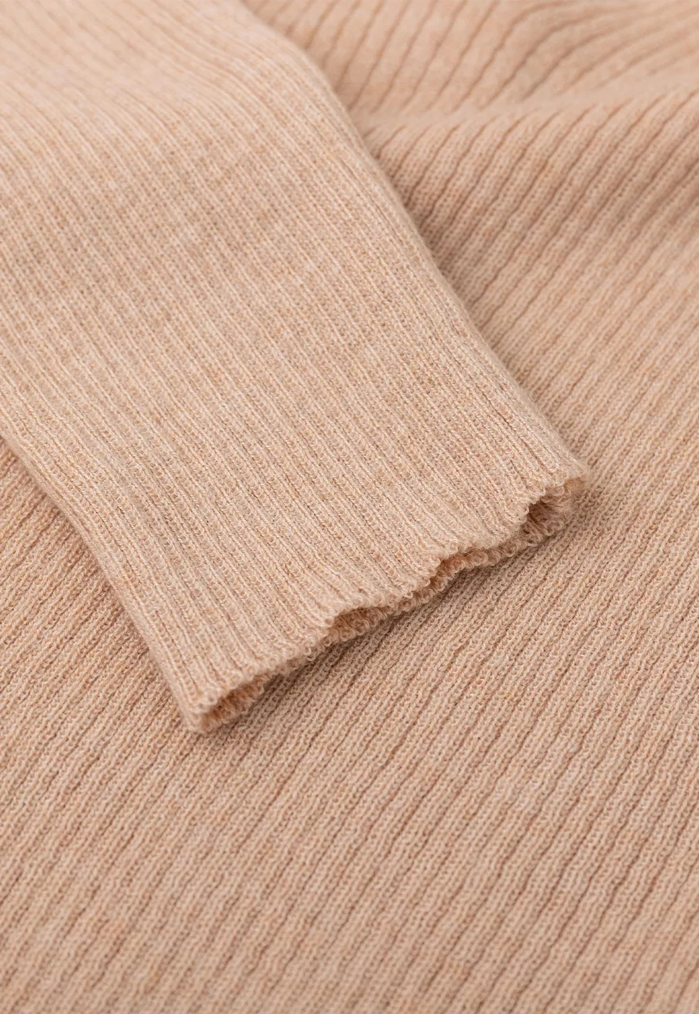 Lace Trim V Neck Ribbed Knit Sweater
