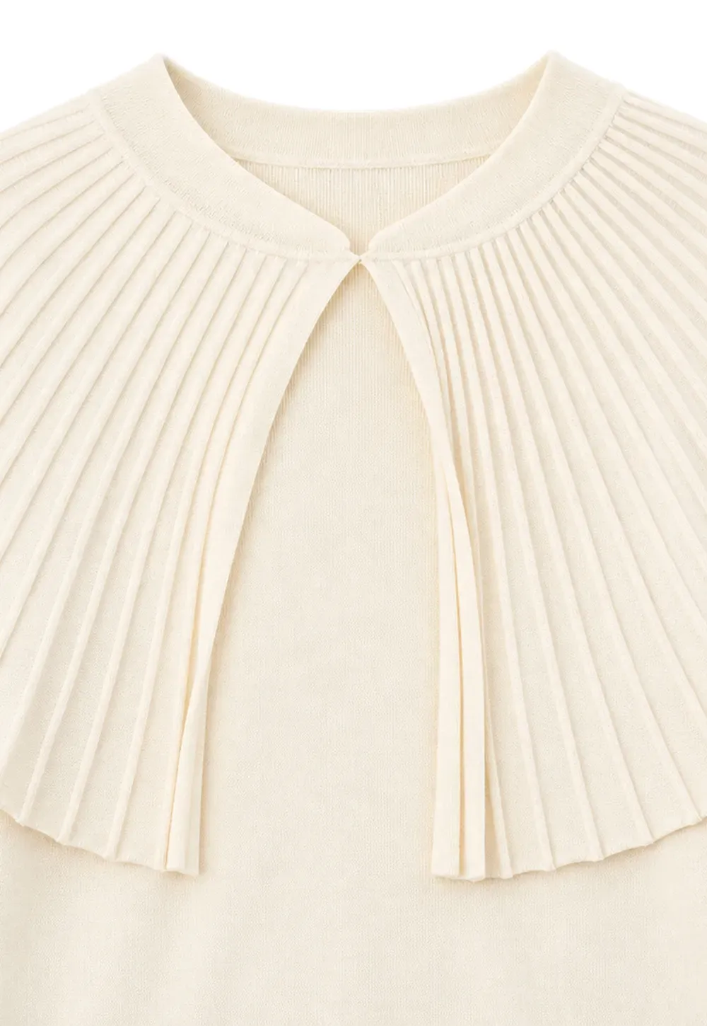 Fur Trimmed Ribbed Knit Cape Sweater