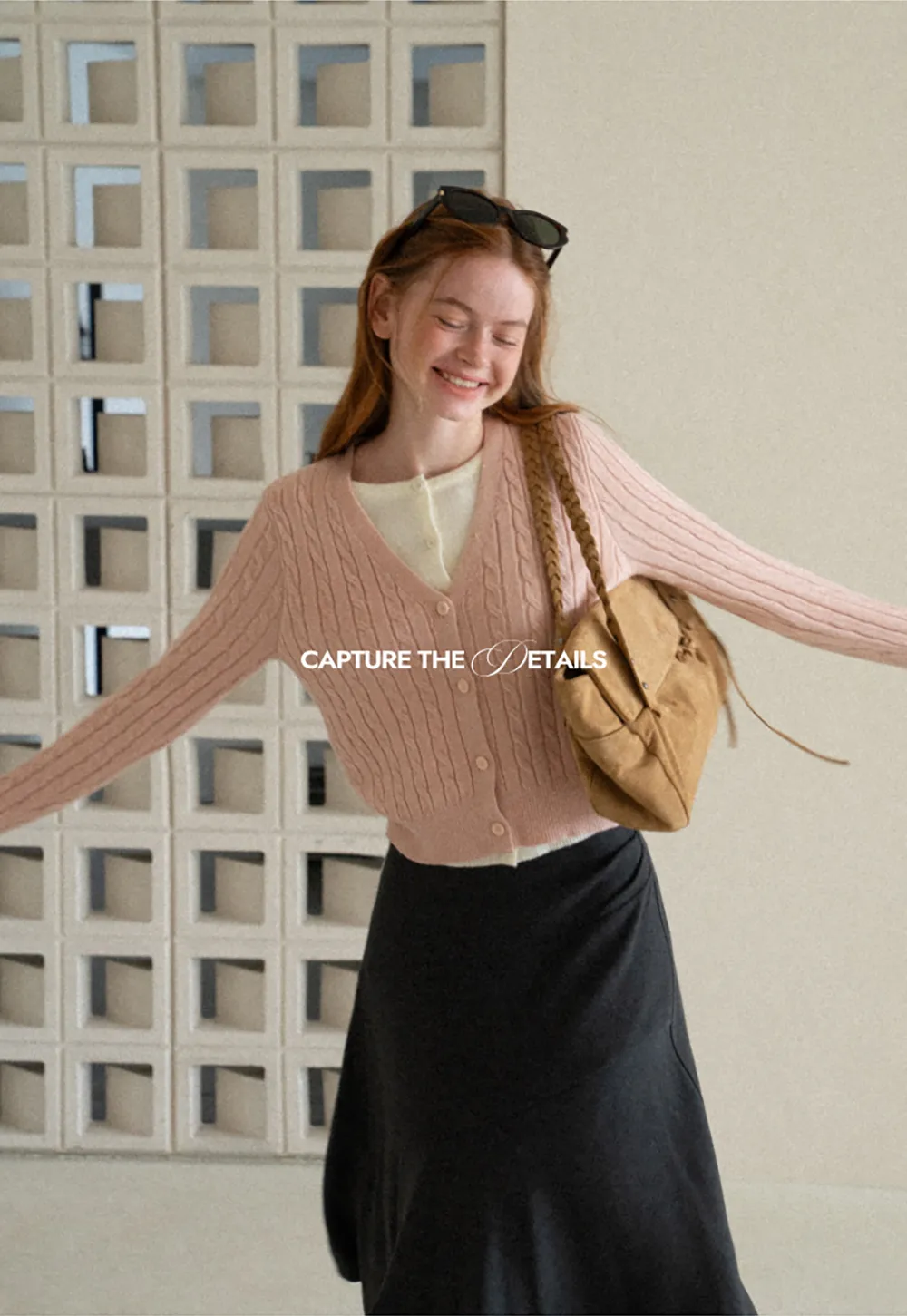 Cable Knit V Neck Button Front Cardigan