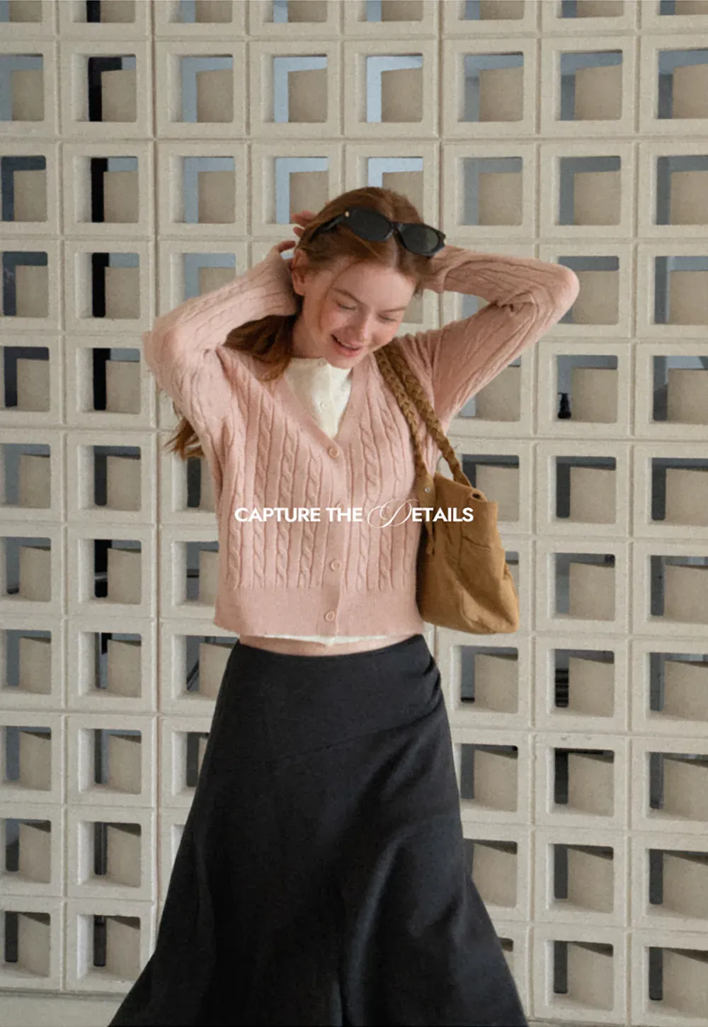 Cable Knit V Neck Button Front Cardigan