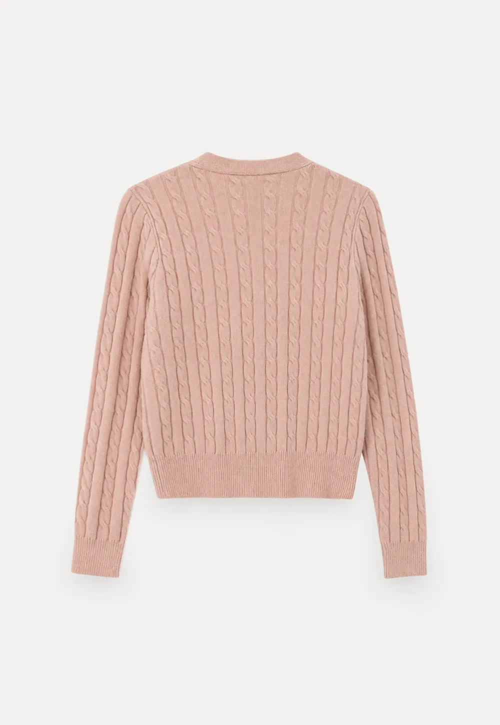 Cable Knit V Neck Button Front Cardigan