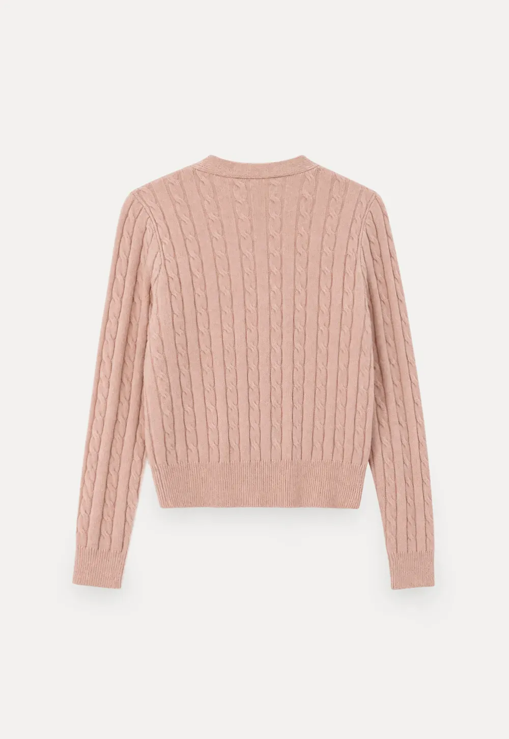 Cable Knit V Neck Button Front Cardigan