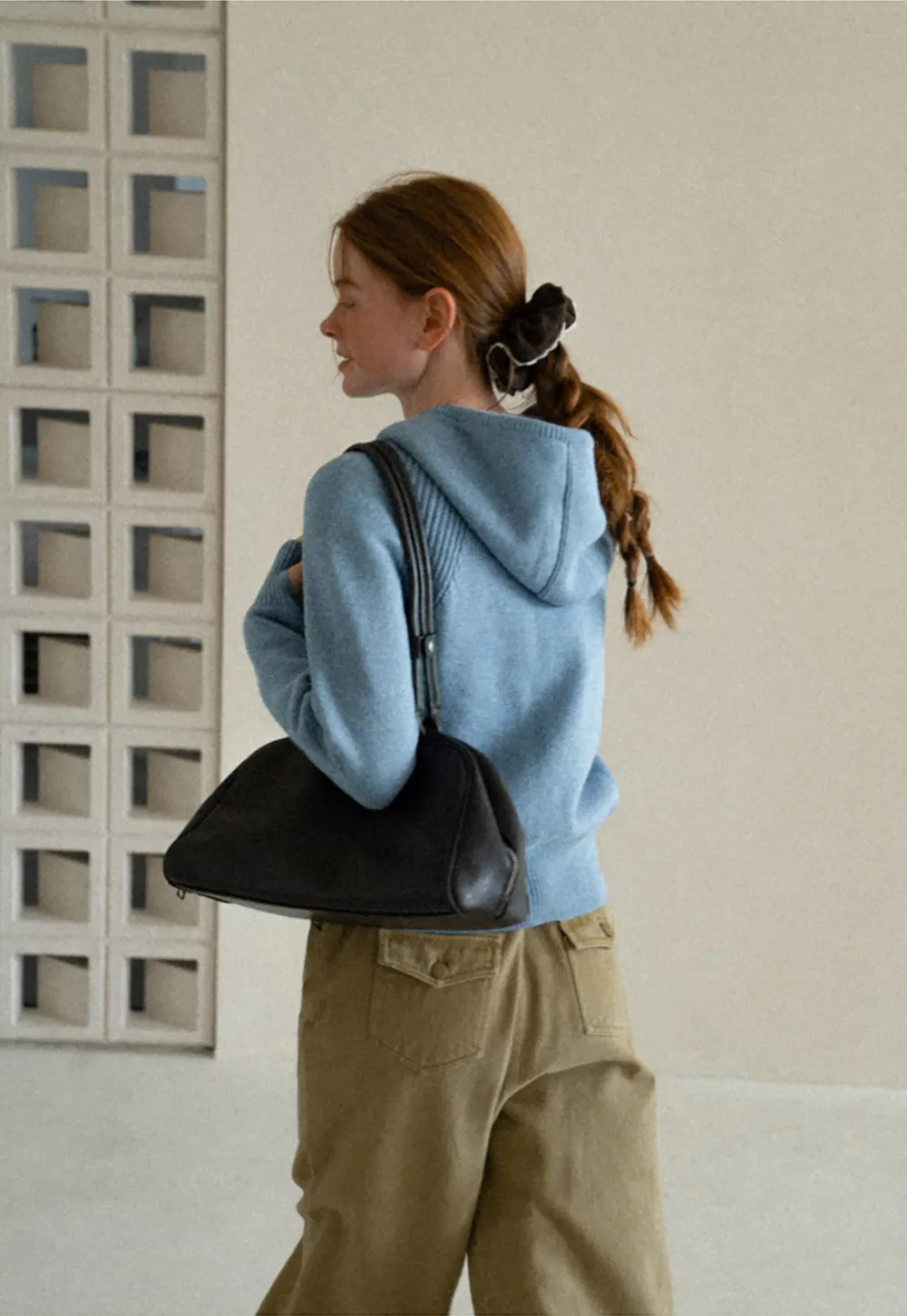 Ribbed Knit Hooded Zip Front Cardigan