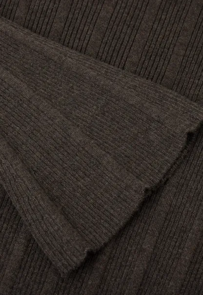 Ribbed Knit Sweater with Bow Shoulder Detail