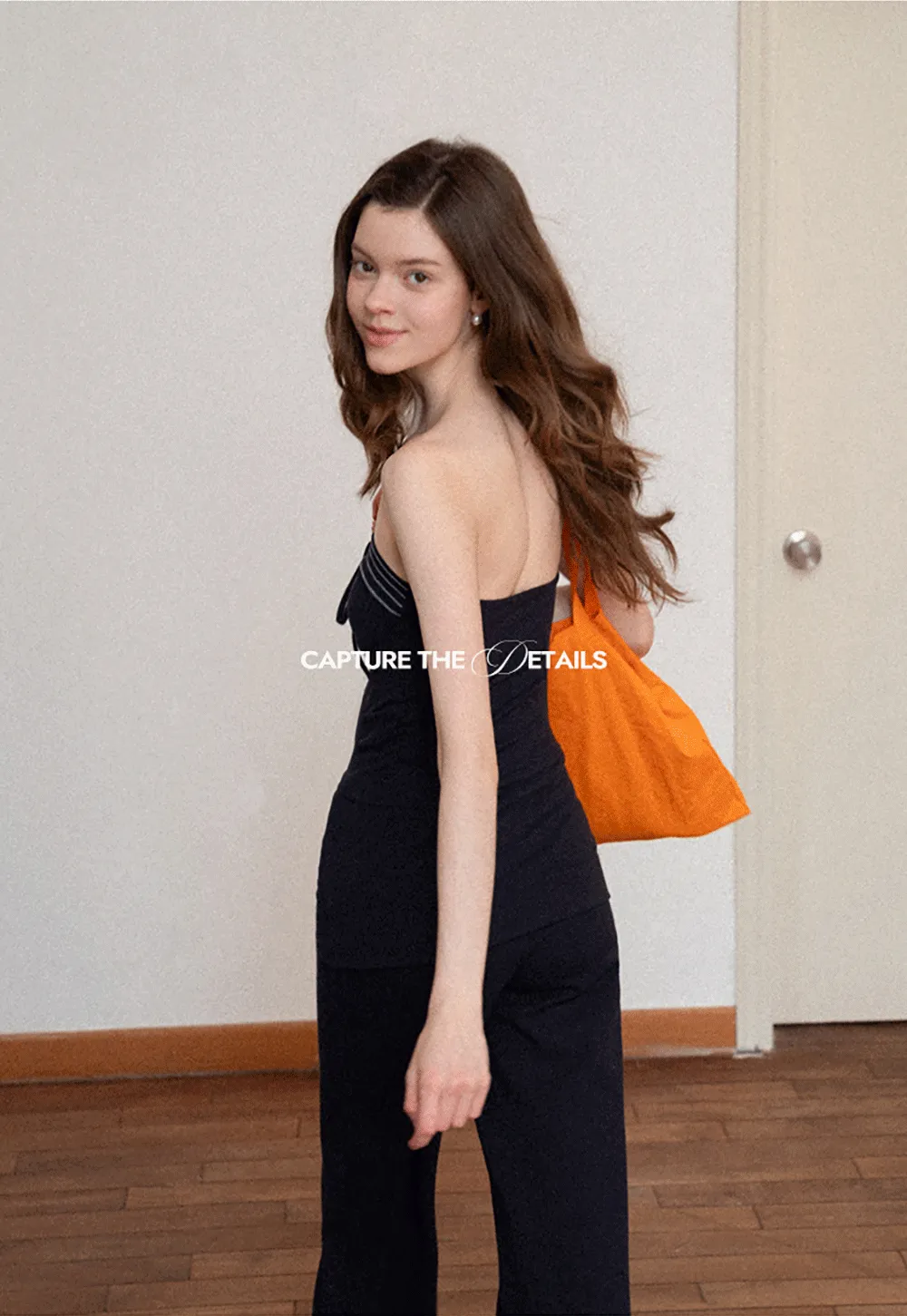 Tube Top with Drawstring Waist and Wide Leg Casual Pants