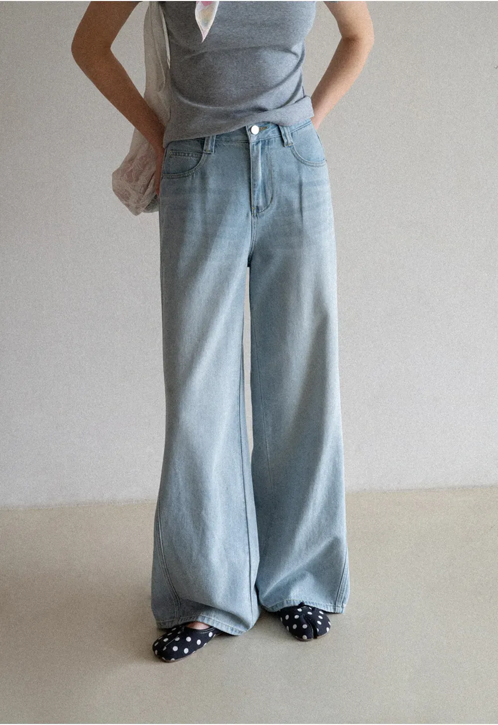 Wide Leg High Waist Denim Jeans