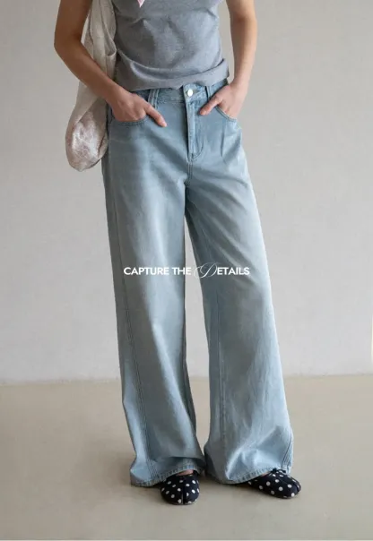 Wide Leg High Waist Denim Jeans