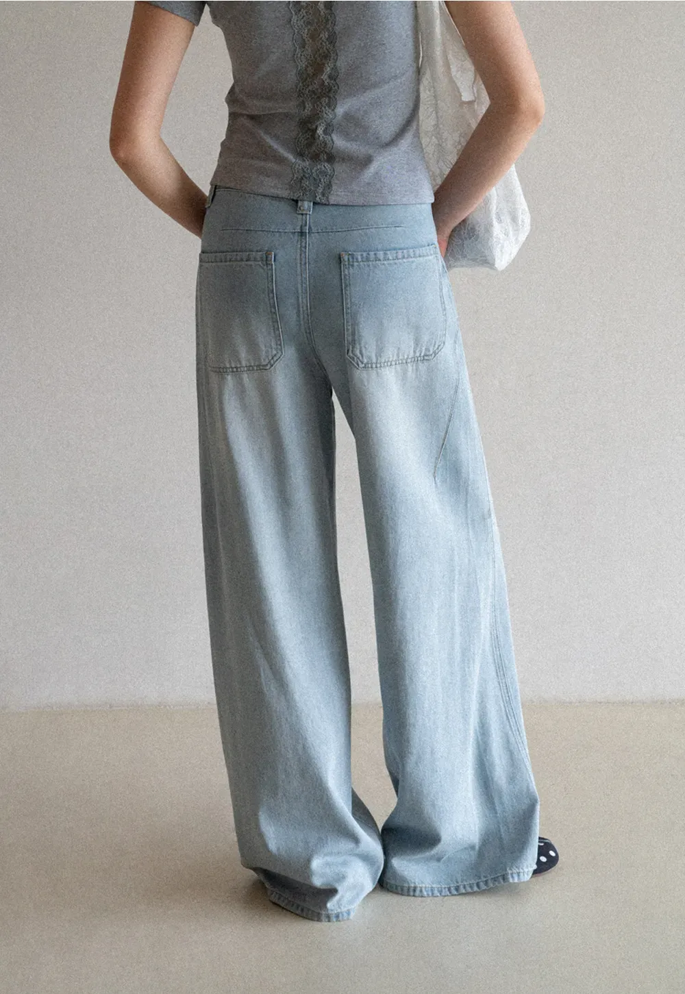 Wide Leg High Waist Denim Jeans