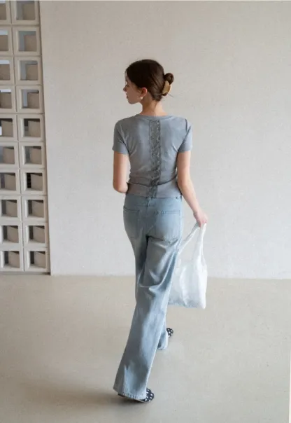 Wide Leg High Waist Denim Jeans