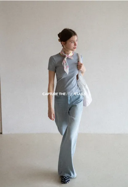 Wide Leg High Waist Denim Jeans