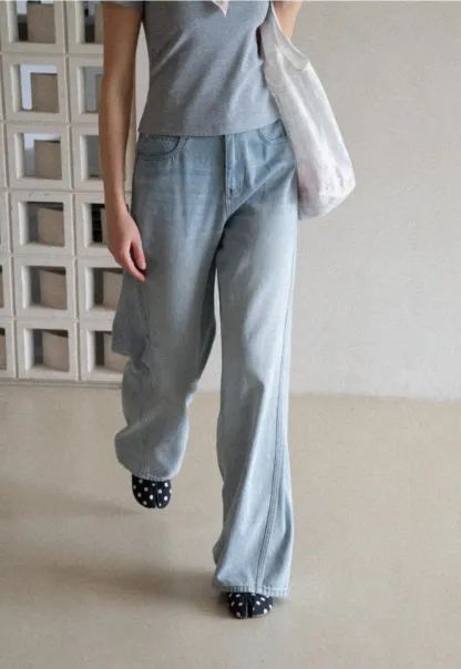 Wide Leg High Waist Denim Jeans