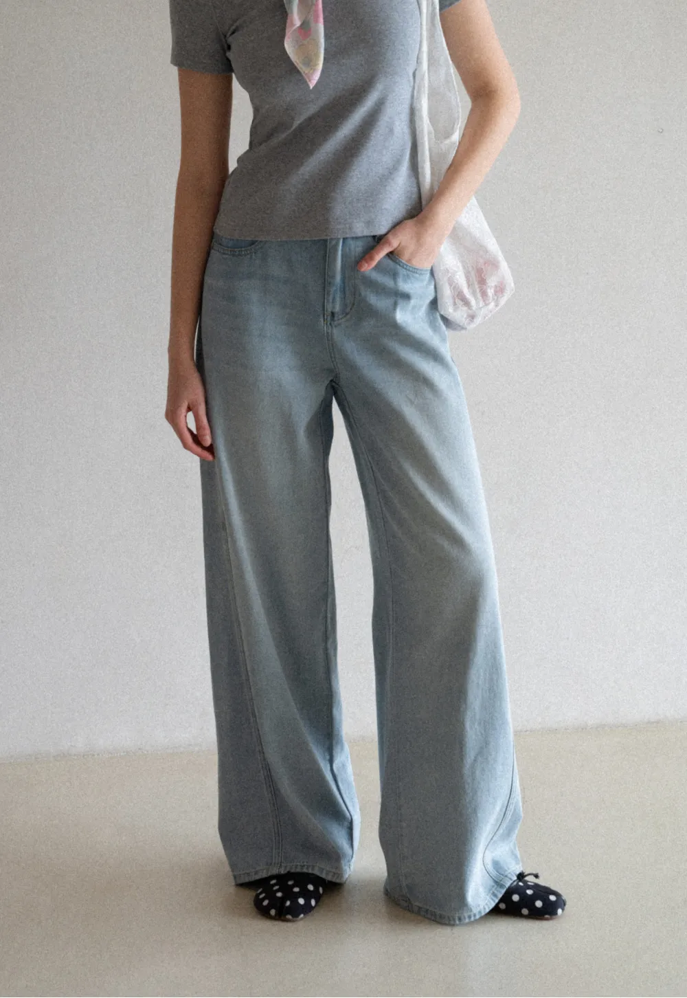 Wide Leg High Waist Denim Jeans