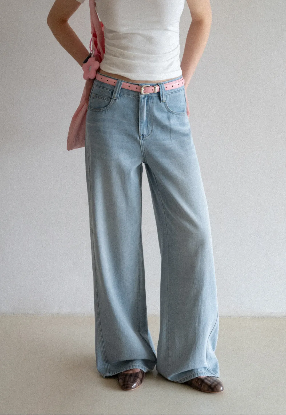 Wide Leg High Waist Denim Jeans