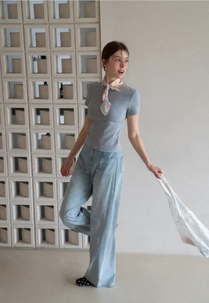 Wide Leg High Waist Denim Jeans