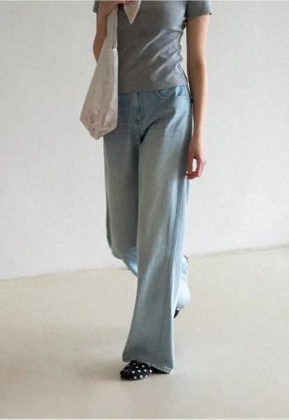 Wide Leg High Waist Denim Jeans