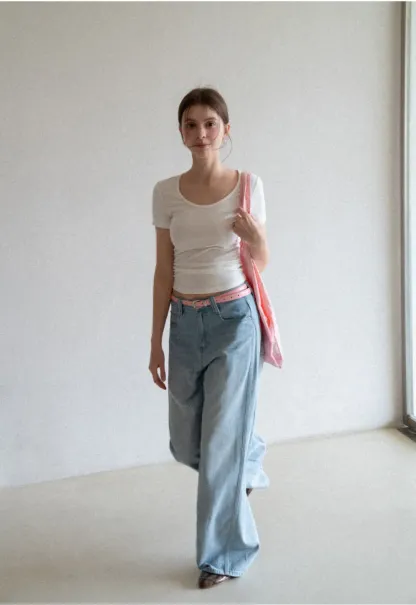 Wide Leg High Waist Denim Jeans