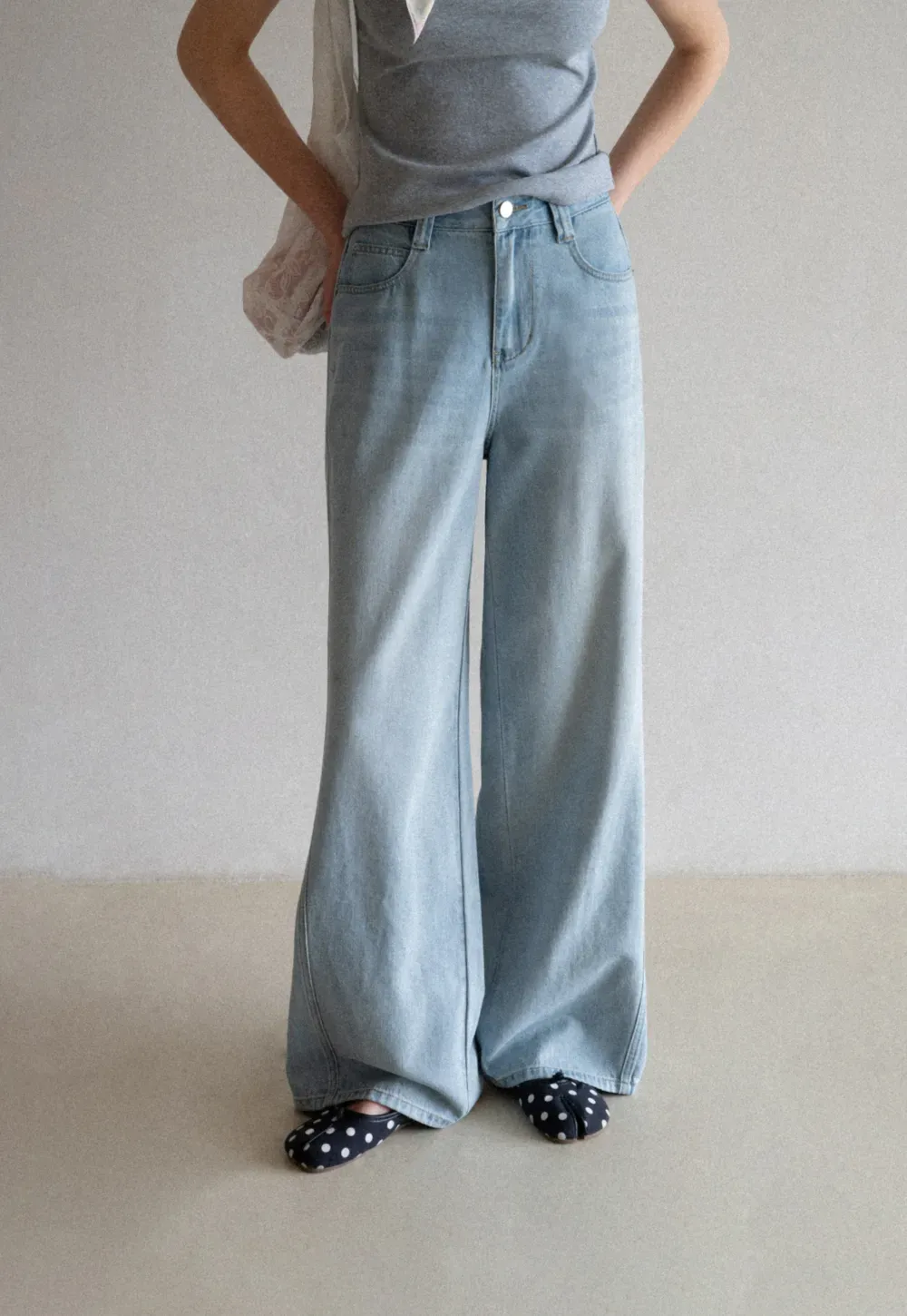 Wide Leg High Waist Denim Jeans
