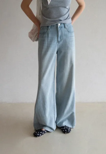 Wide Leg High Waist Denim Jeans