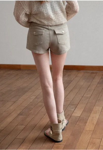 High Waist Denim Mini Skirt with Belt Loop