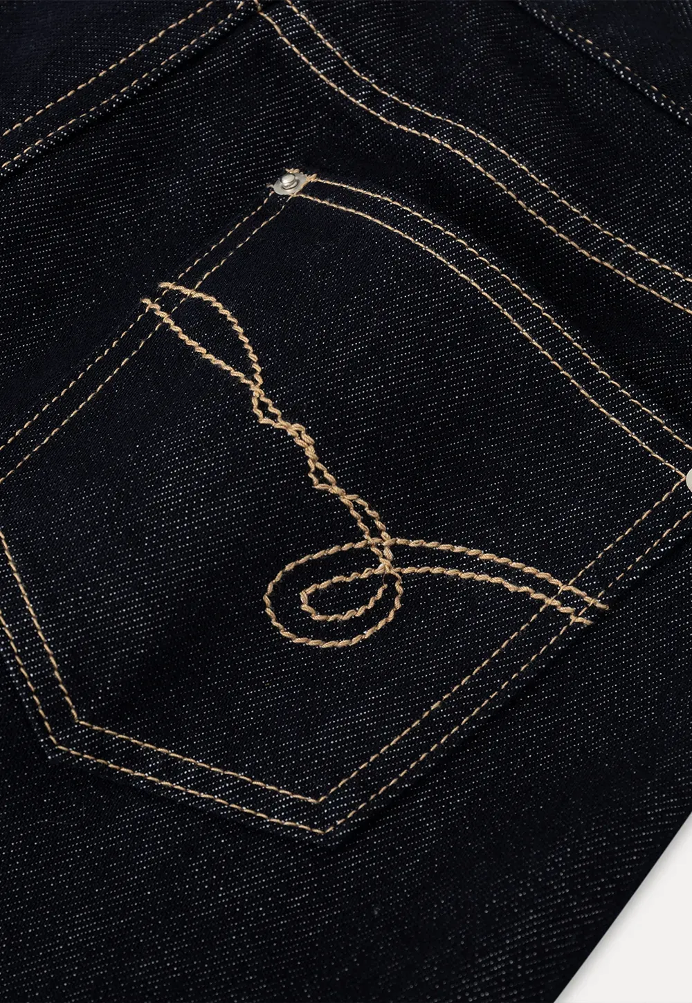 Wide leg cropped denim pants with contrast stitching