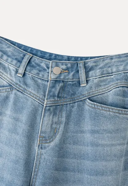 High Waist Wide Leg Denim Jeans