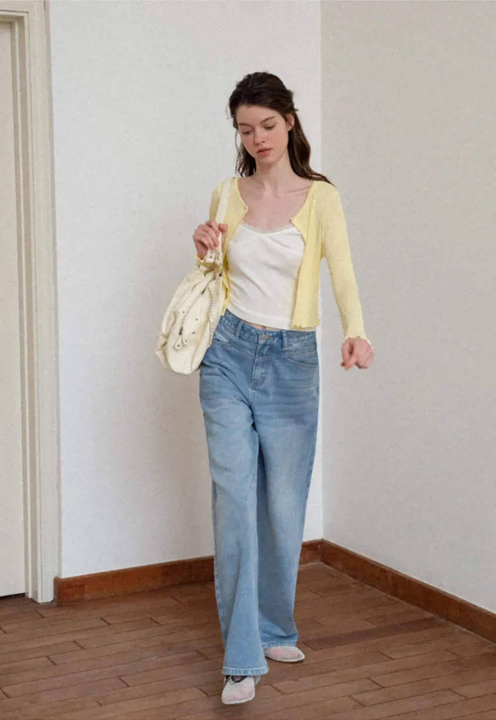 High Waist Wide Leg Denim Jeans