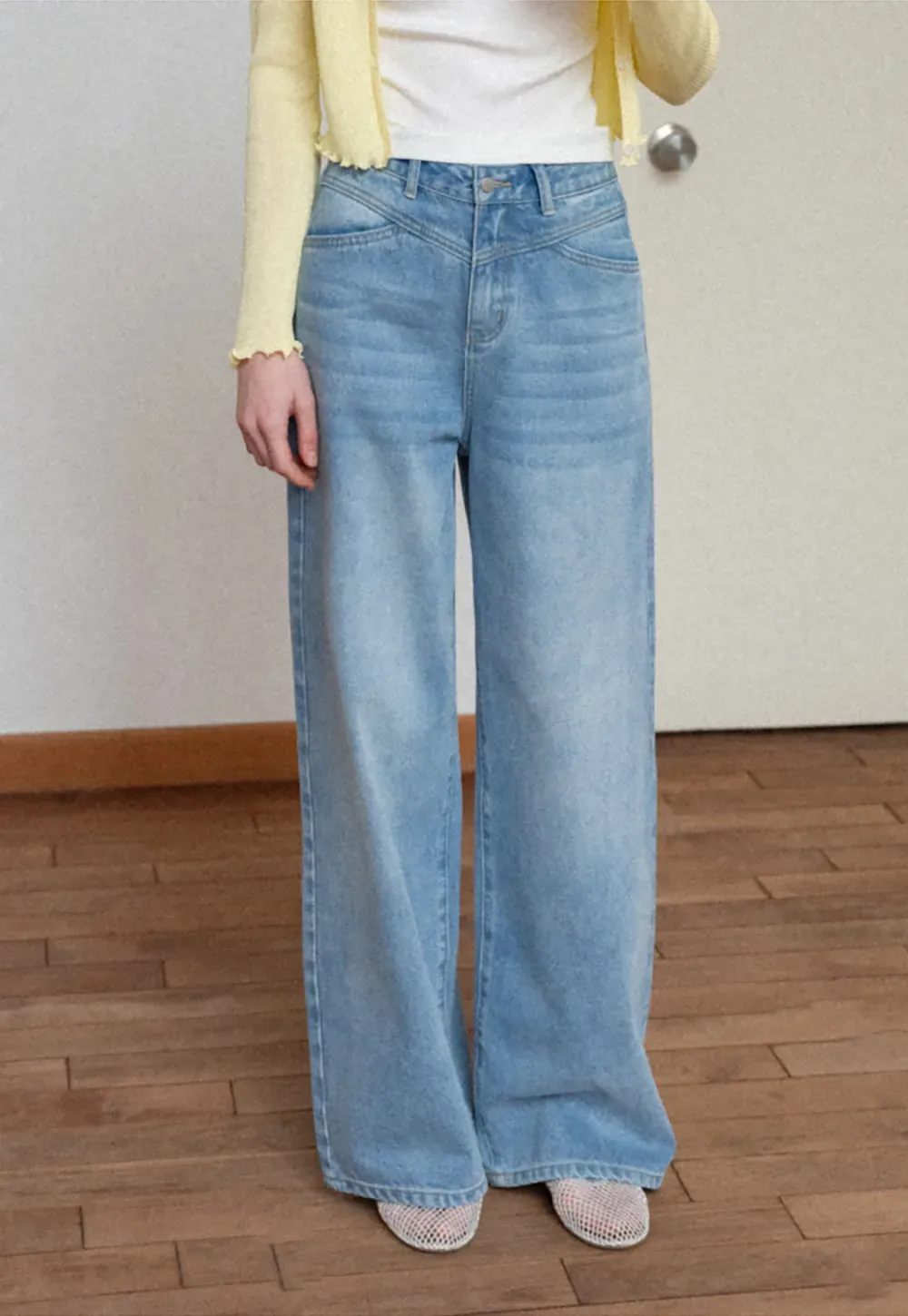High Waist Wide Leg Denim Jeans