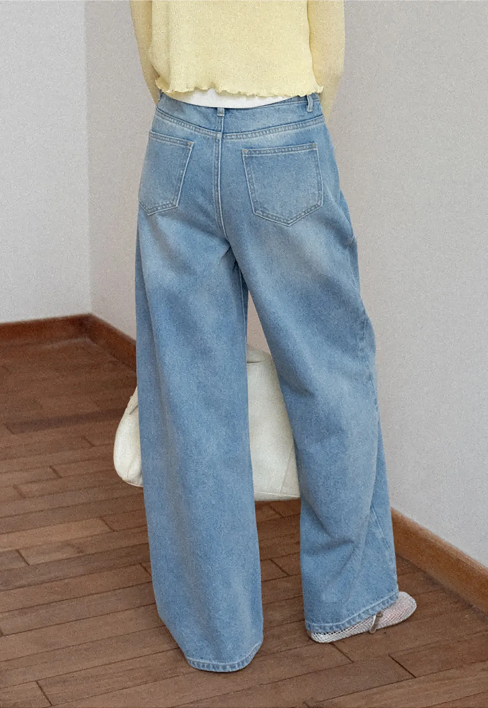 High Waist Wide Leg Denim Jeans
