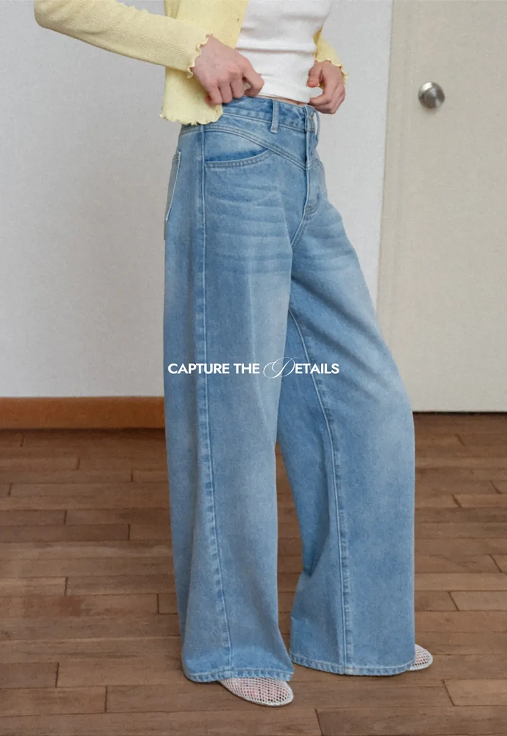 High Waist Wide Leg Denim Jeans