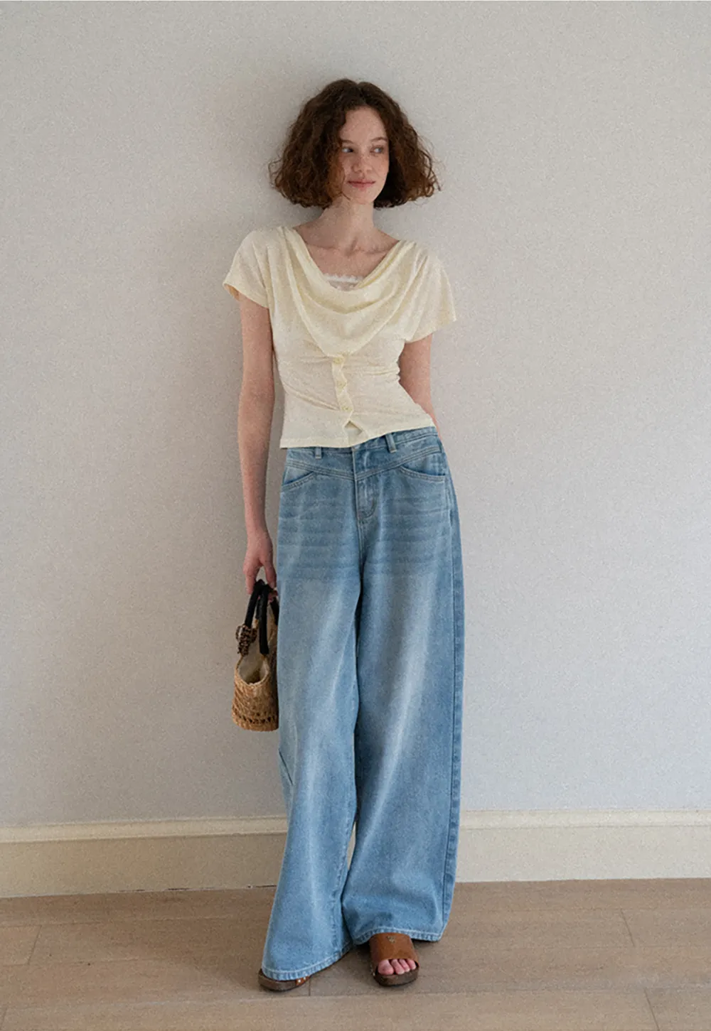 High Waist Wide Leg Denim Jeans
