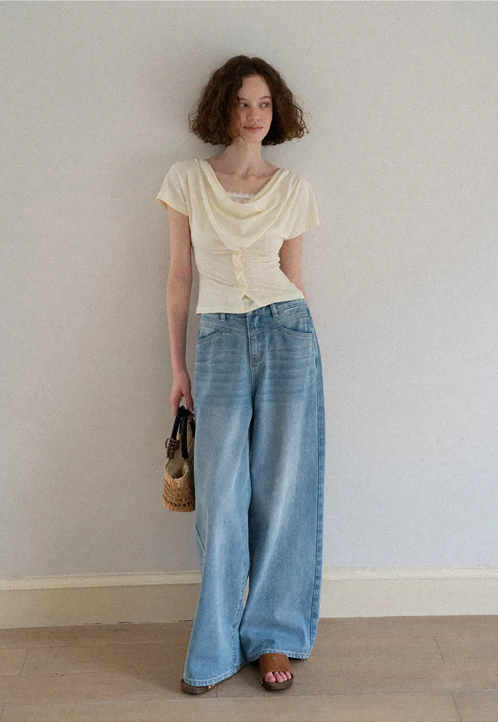 High Waist Wide Leg Denim Jeans