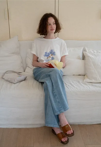 High Waist Wide Leg Denim Jeans