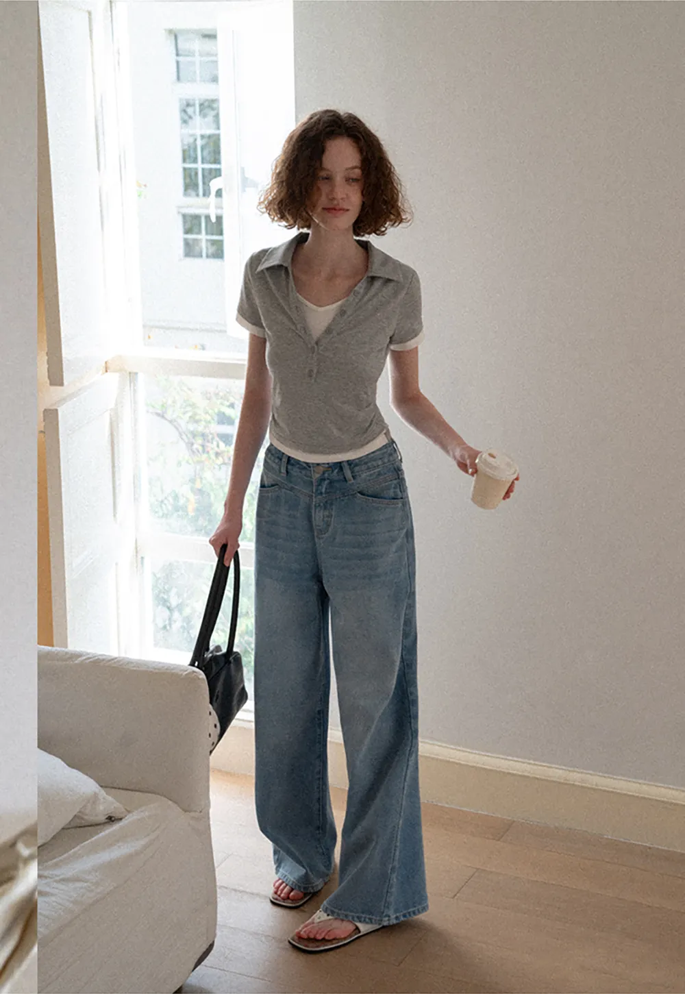 High Waist Wide Leg Denim Jeans