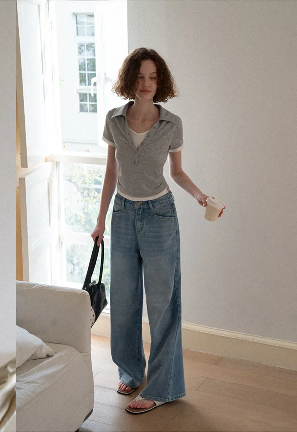 High Waist Wide Leg Denim Jeans