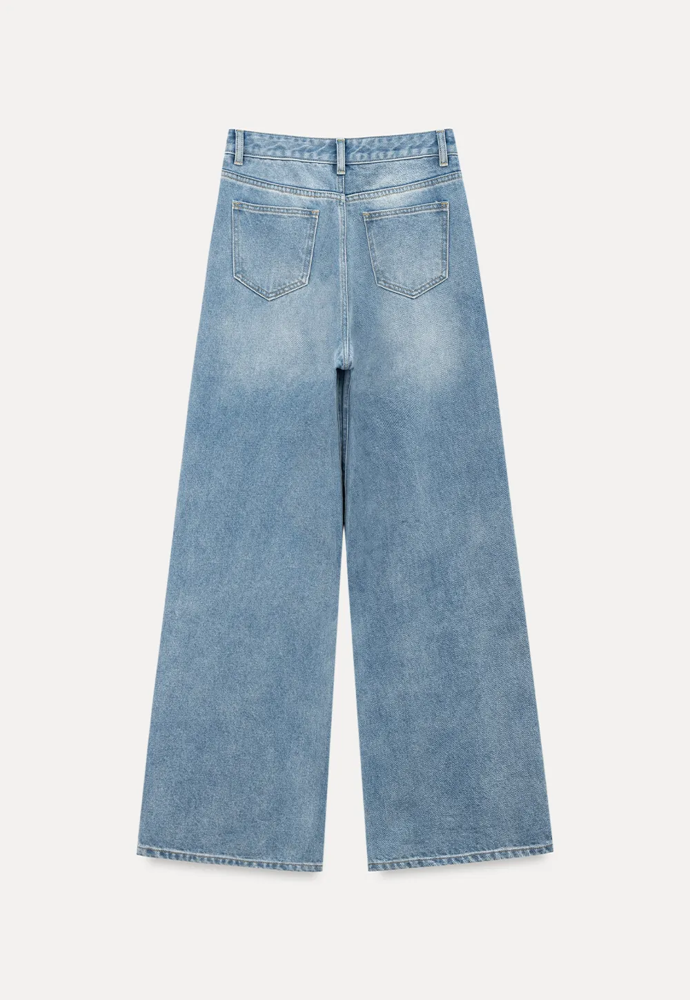 High Waist Wide Leg Denim Jeans