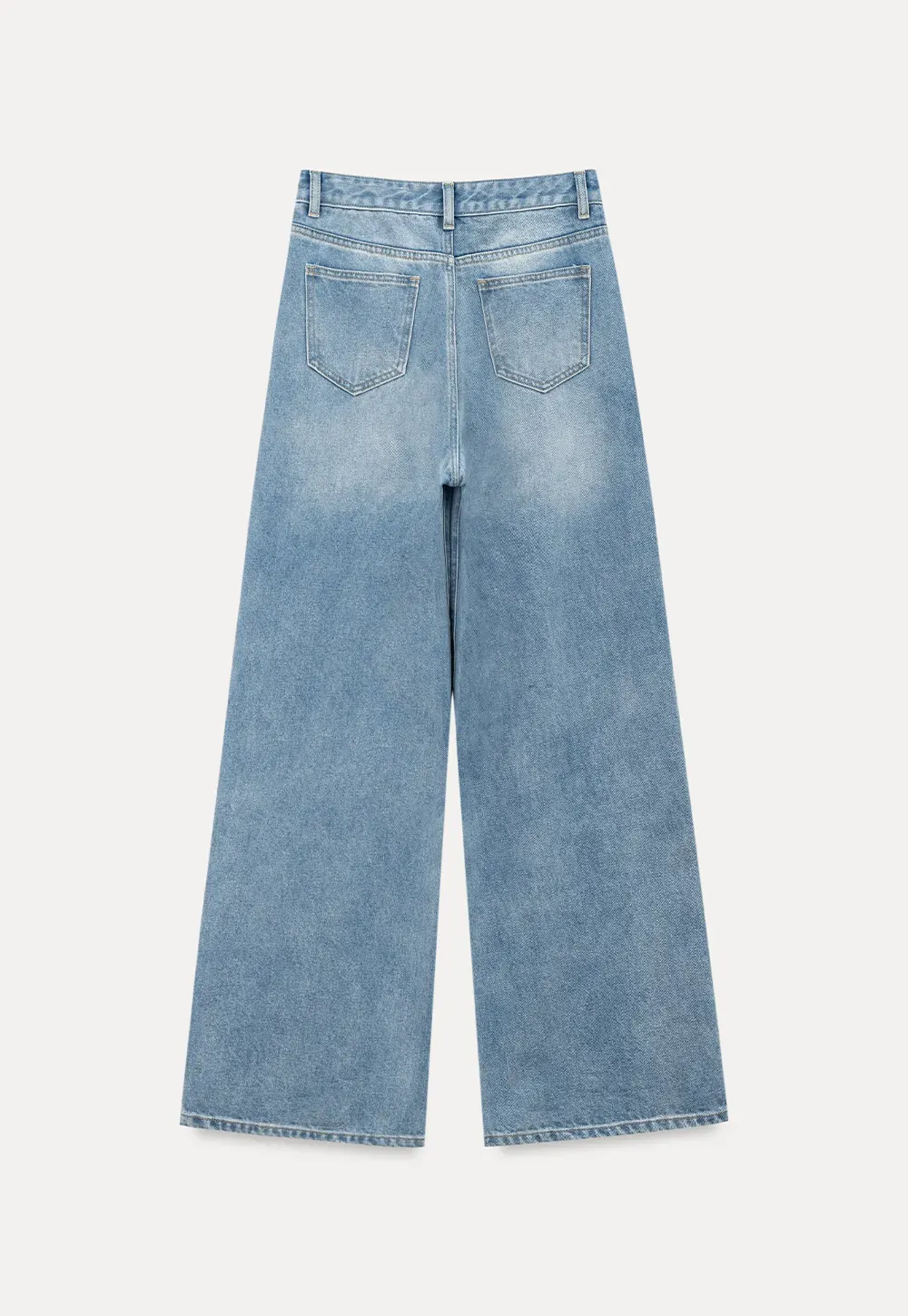 High Waist Wide Leg Denim Jeans