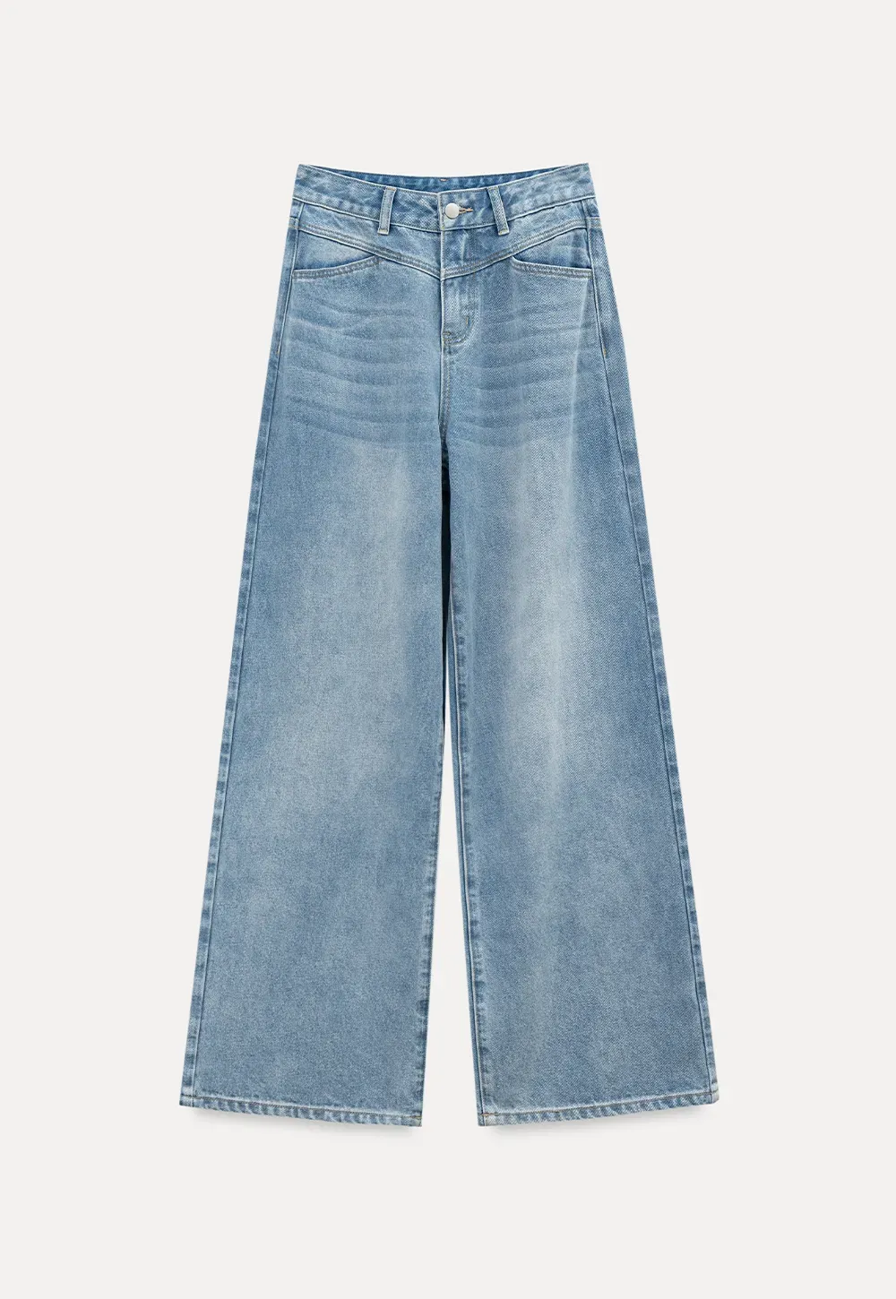 High Waist Wide Leg Denim Jeans
